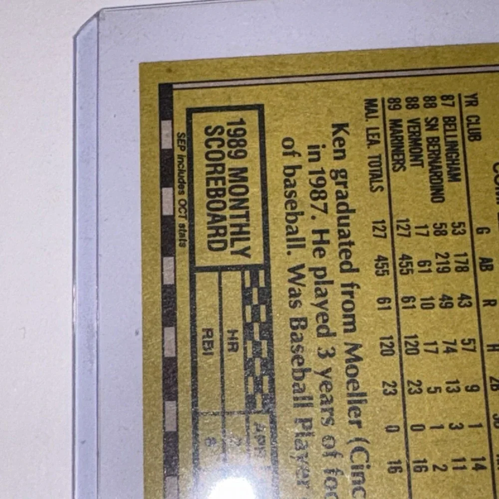 1989 Topps Ken Griffey Jr. All-Star Rookie Card Mint Condition